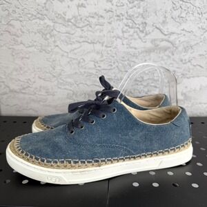 UGG Eyan II Denim Canvas Espadrille Casual Lace-Up Sneakers Womens 10 Blue 41 EU